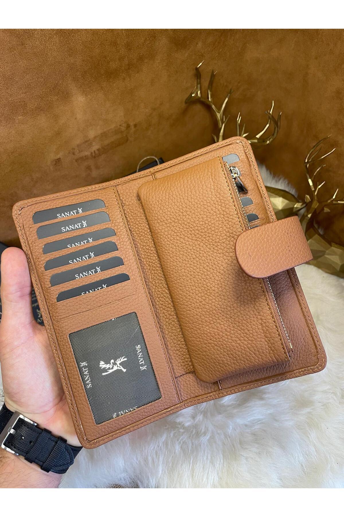 SL-2183 hakiki deri patlı şık kadın PORTFÖY cüzdanı 19CM X 9CM
