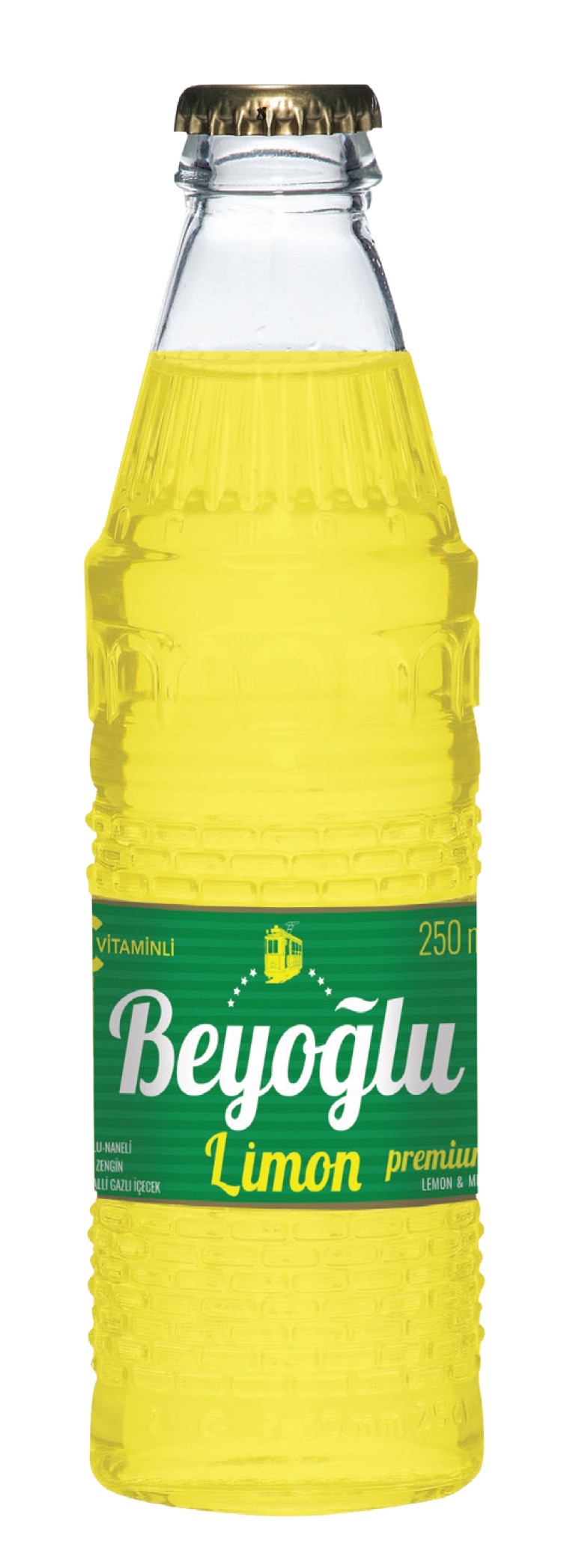 Beyoğlu Premium Gazoz Limon & Nane 250 ml cam Şişe 24'Lü