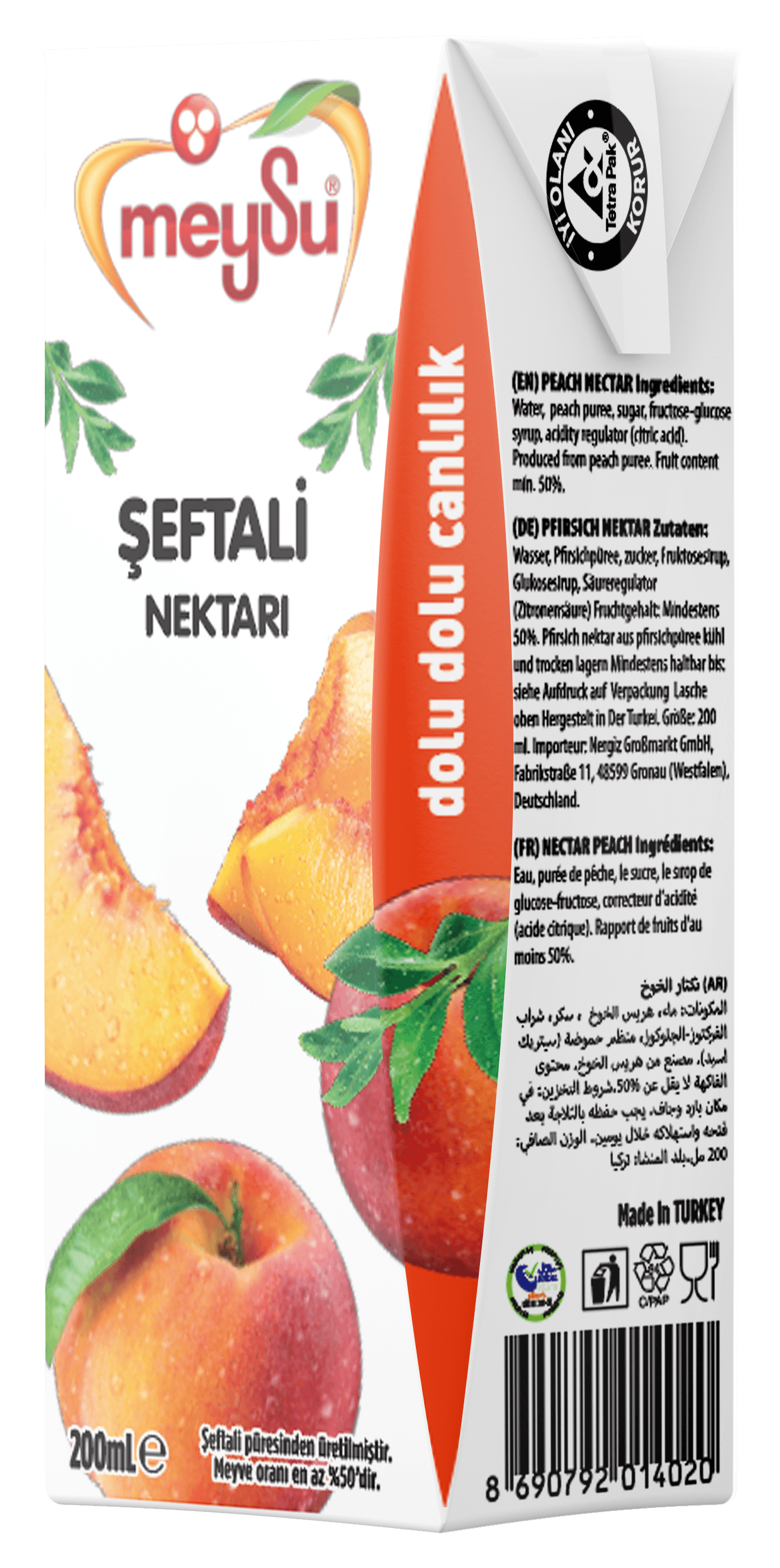Meysu Nektar 200 ml Şeftali Meyve Suyu