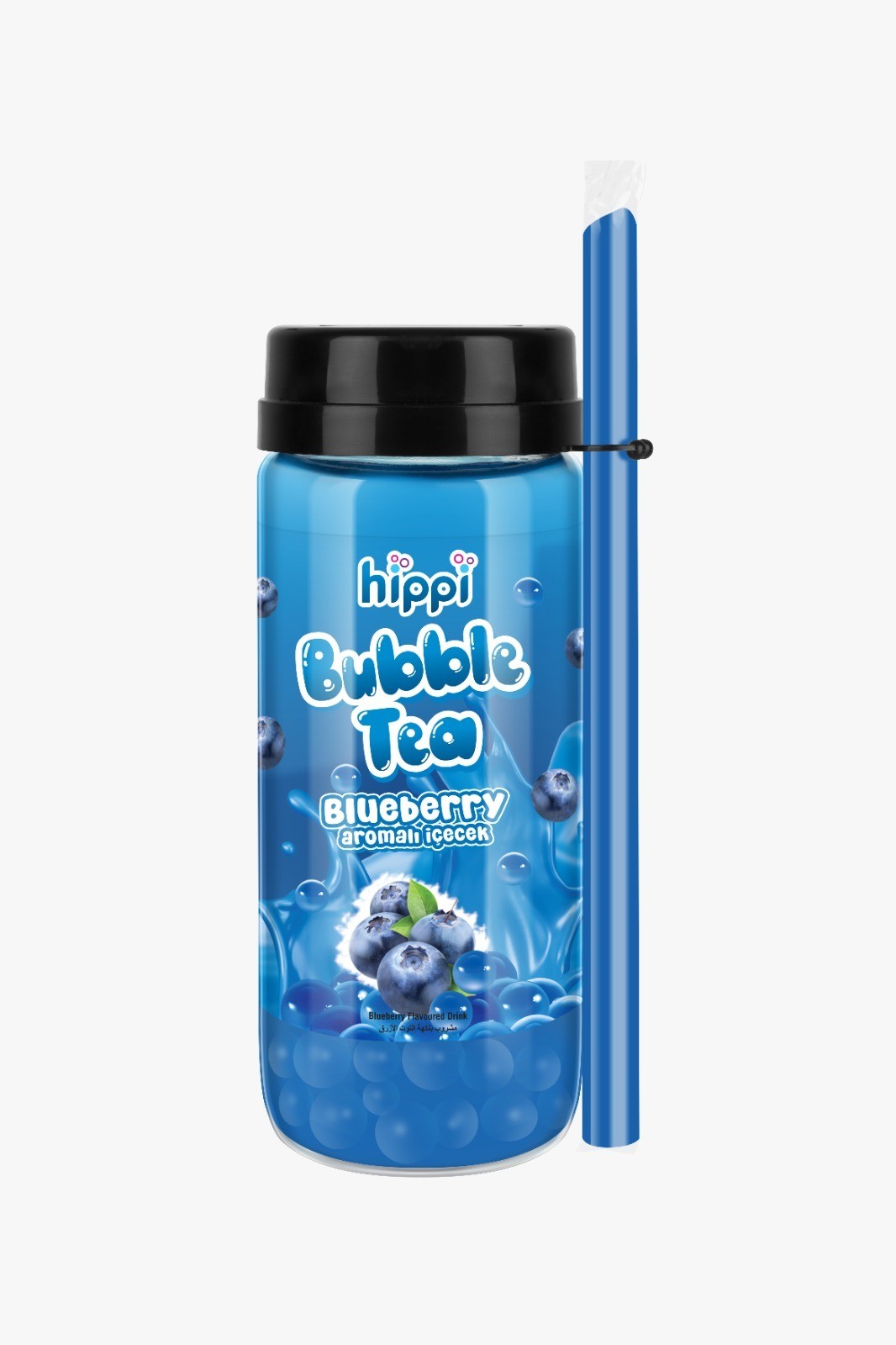 HİPPİ BUBBLE TEA BLUEBERRY AROMALI İÇECEK 350 CC  12'li Paket