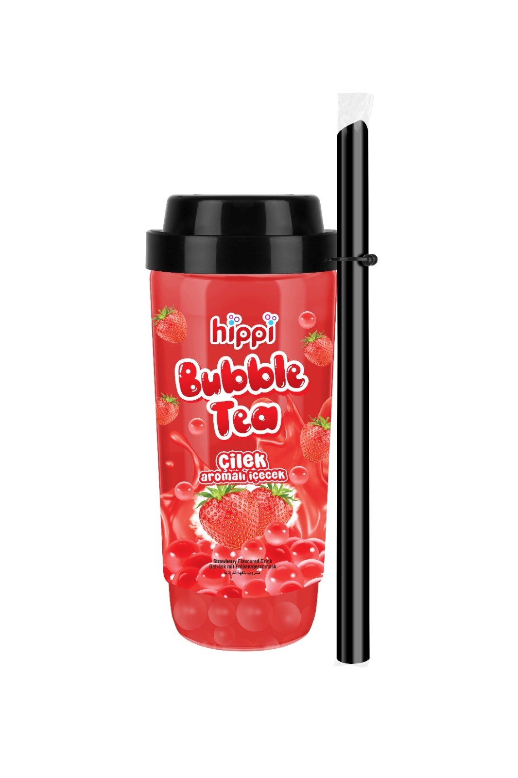 Hippi Bubble Tea Çilek Aromalı 300 Ml 15'li Paket