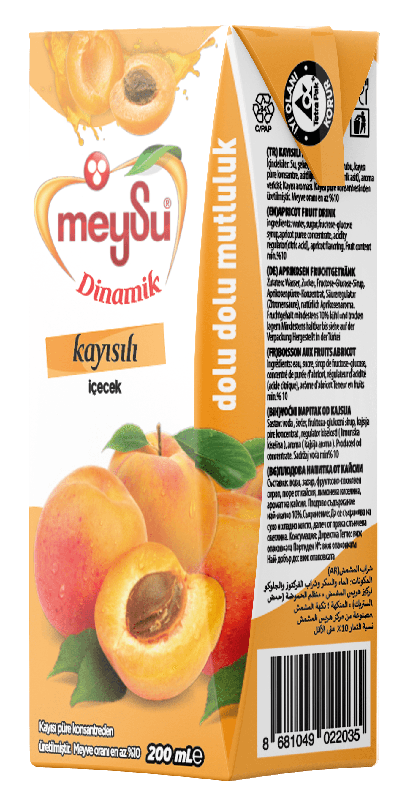 Meysu  Dinamik 200 ml Kayısılı  Meyve Suyu