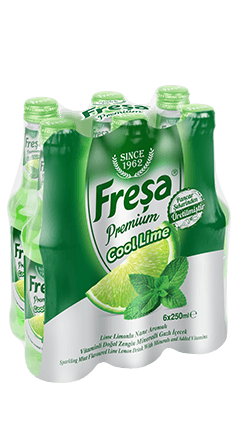 Freşa Premium Lime Limonlu Nane Aromalı Vitaminli Doğal Zengin Mineralli Gazlı İçecek 250ml 6'lı Paket