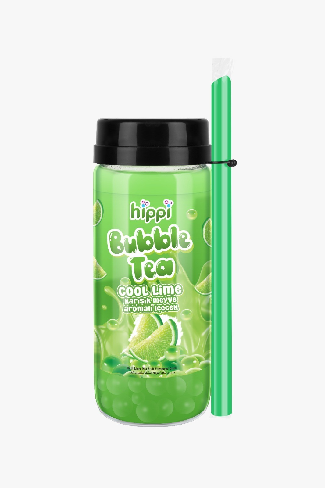 HİPPİ BUBBLE TEA COOL LIME AROMALI İÇECEK 350 CC  12'li Paket