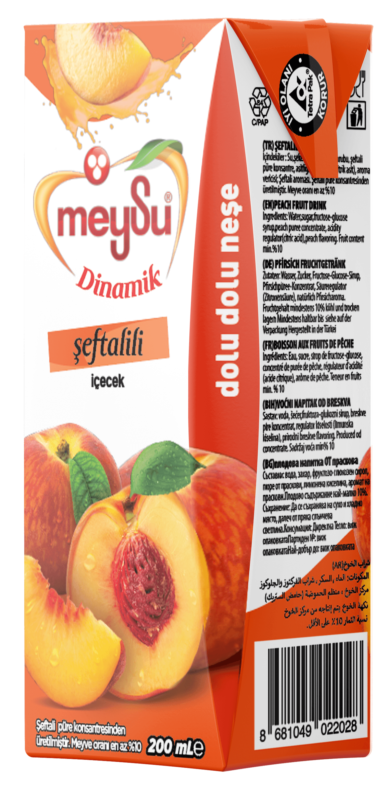 Meysu  Dinamik 200 ml Şeftali Meyve Suyu