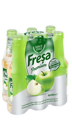 Freşa Premium Yeşil Elmalı Vitaminli Doğal Zengin Mineralli Gazlı İçecek 250ml 6'lı Paket