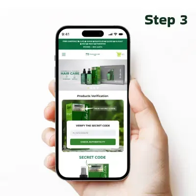 Telefon ekranında ürün doğrulama sayfası