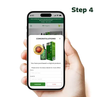 Orijinal ürün doğrulama popup'ı