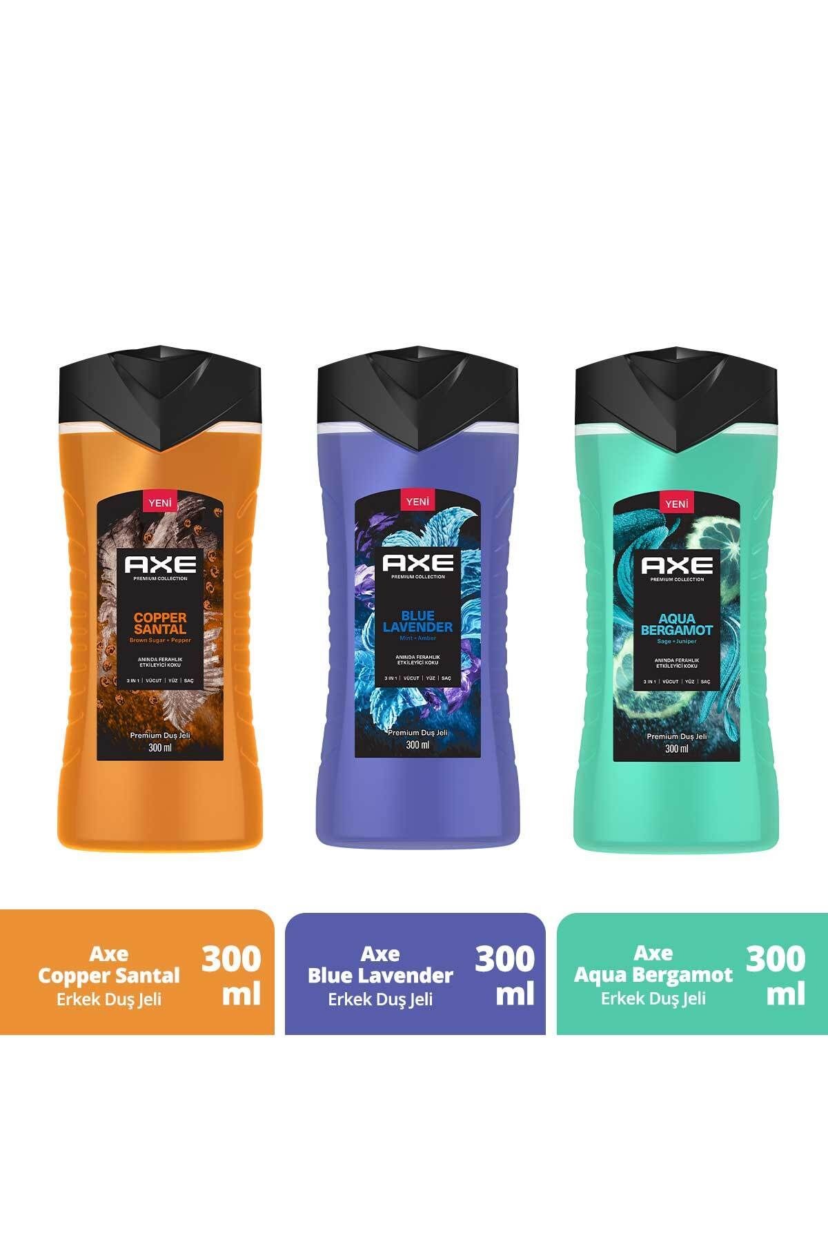 Premium Collection Duş Jeli Copper Santal 300 ml Blue Lavender 300 ml Aqua Bergamot 300 ml