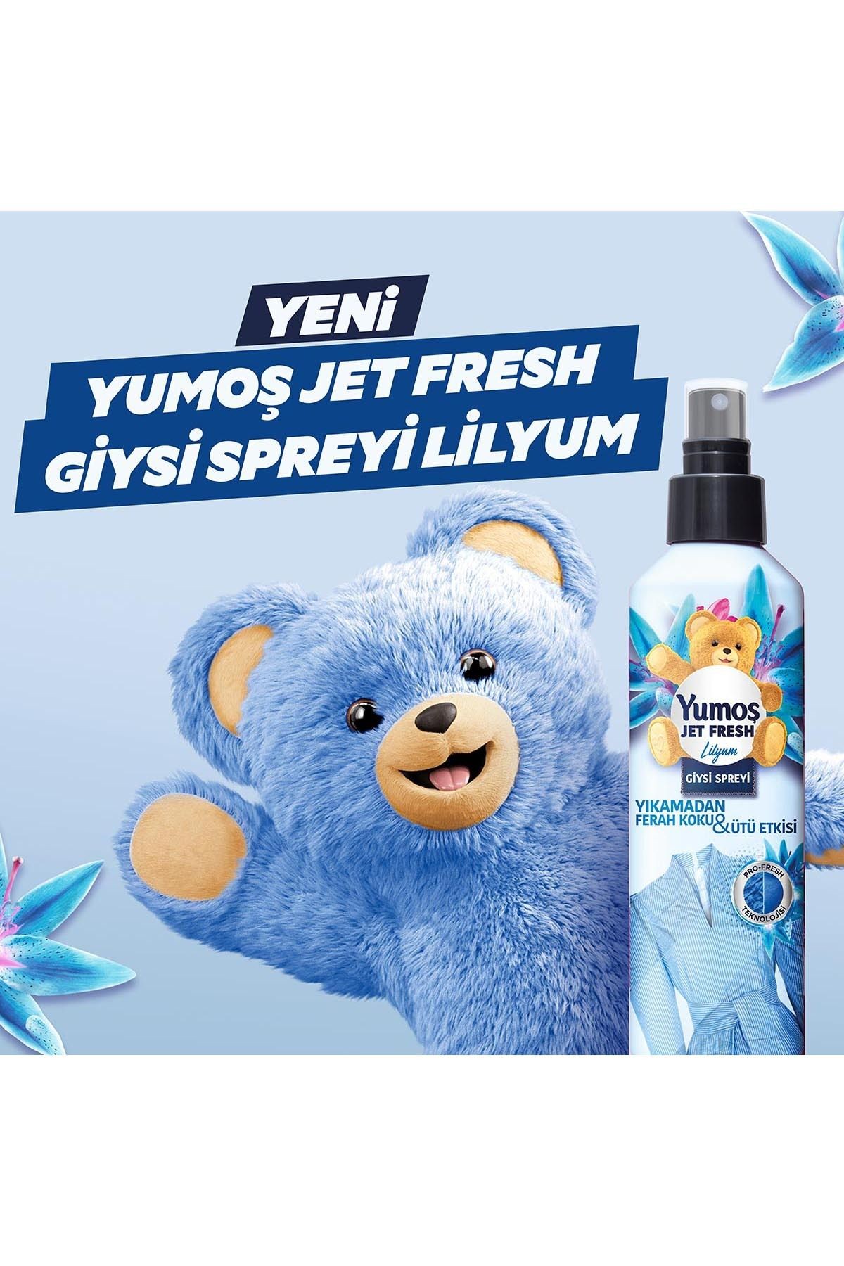 Jet Fresh Giysi Spreyi Yıkamadan Ferah Koku Ve Ütü Etkisi Lilyum 200 ml X3