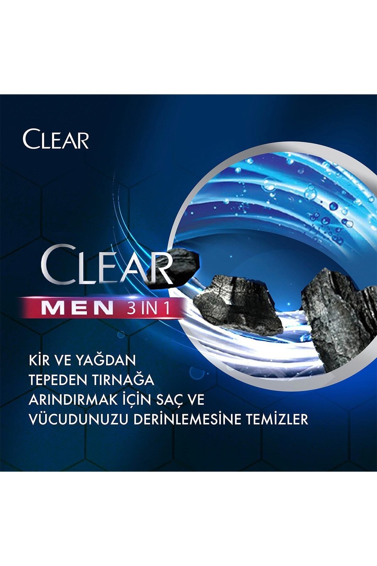 350 ml Men Şampuan 3 In 1 Kömür