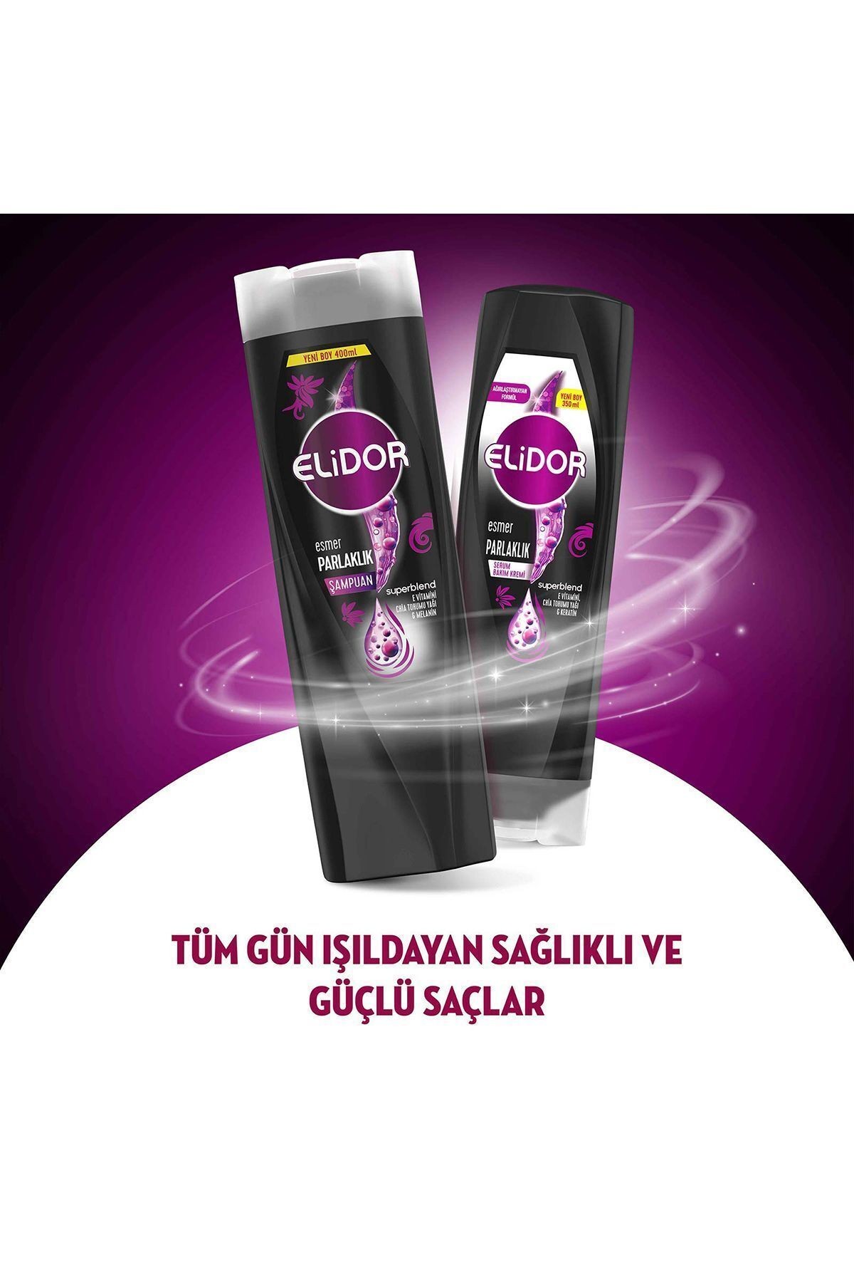 Superblend Saç Bakım Şampuanı Esmer Parlaklık E Vitamini Chia Tohumu Yağı Melanin 400 ml X3
