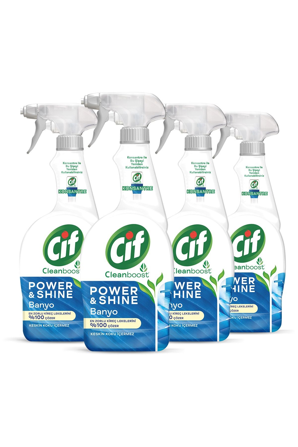 Power And Shine Sprey Yüzey Temizleyici Banyo Kireç Ve Sabun Kirlerini %100 Çözer 750 ml X4