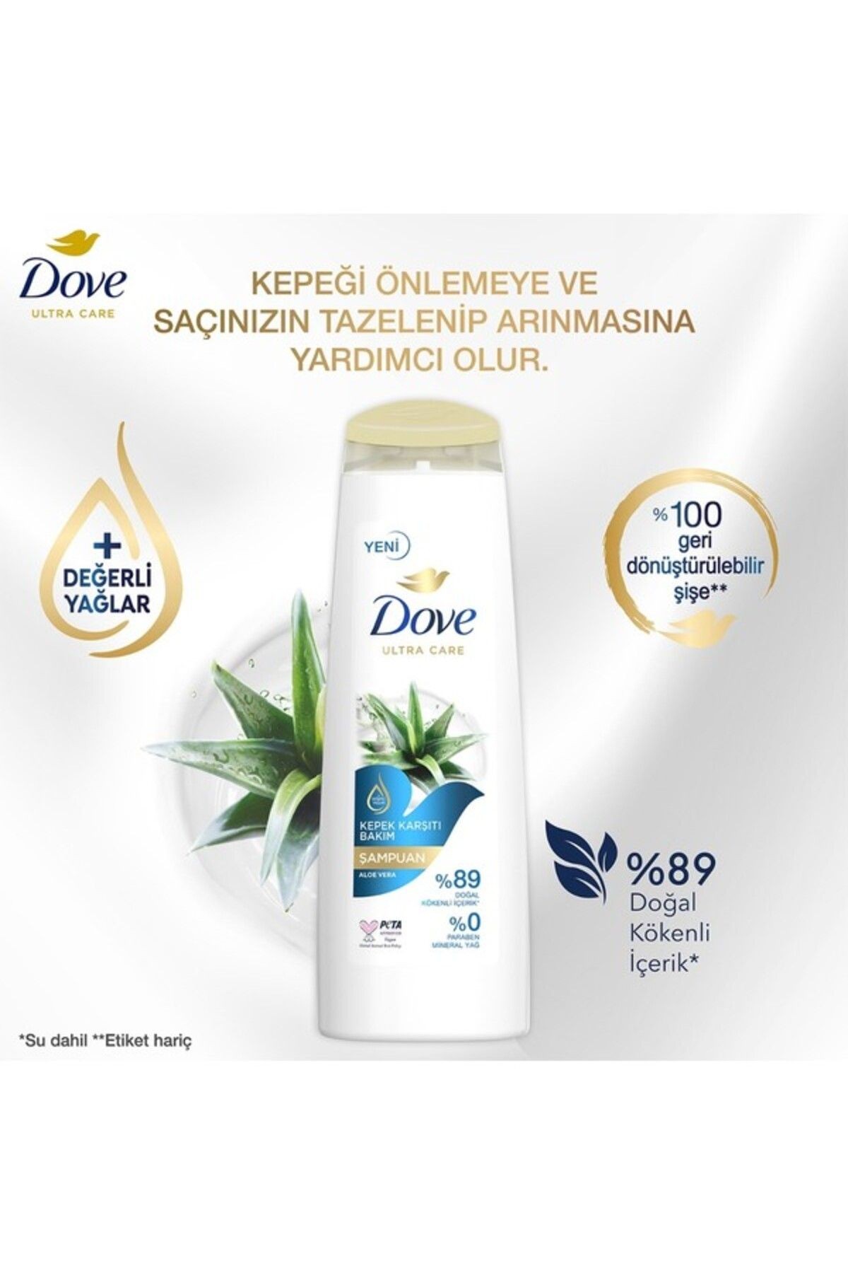Ultra Care Saç Bakım Şampuanı Kepek Karşıtı Bakım Aloe Vera 400 ml x3