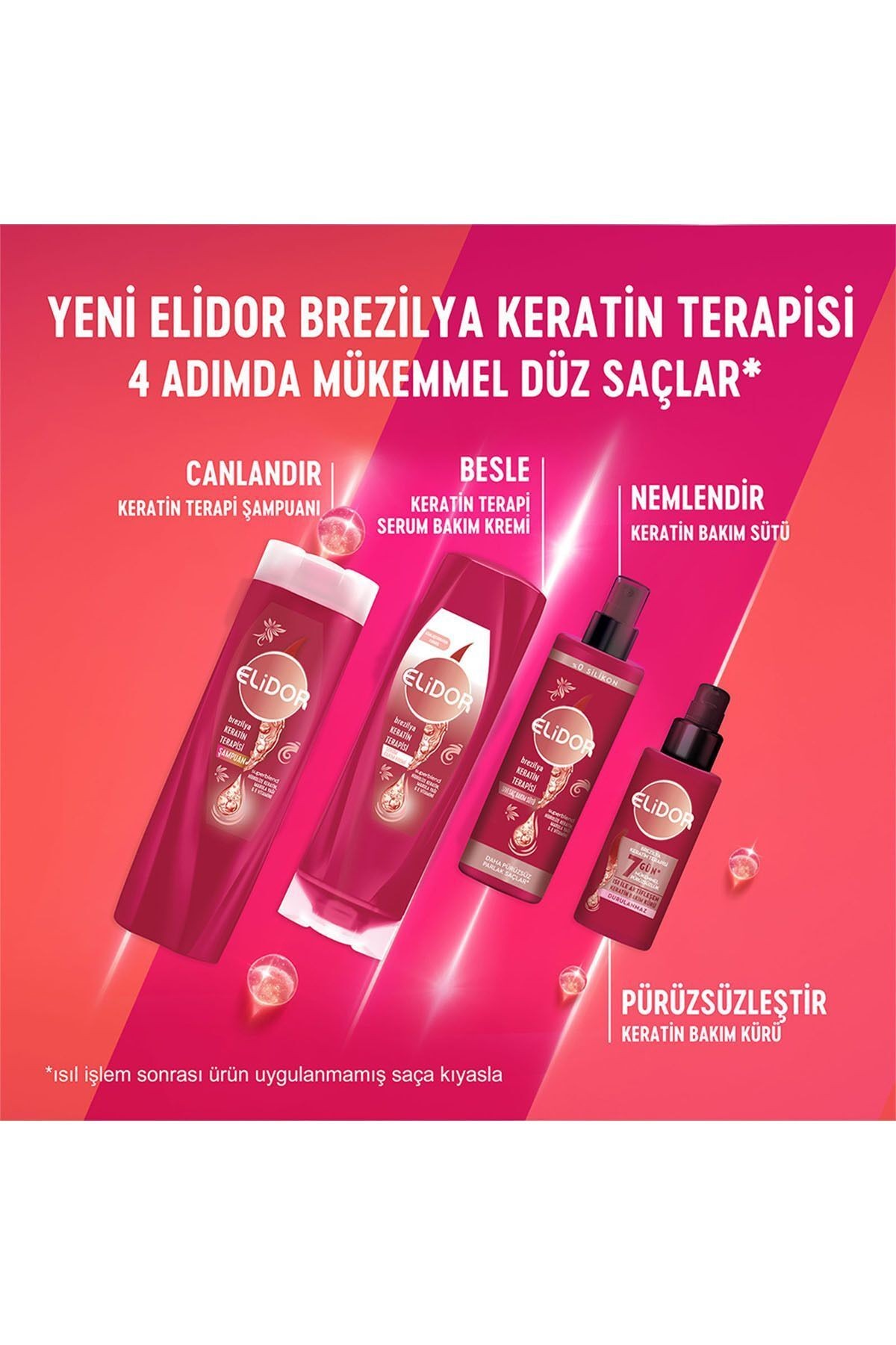 Şampuan Brezilya Keratin Terapisi Hidrolize Keratin Marula Yağı E Vitamini 400 ml X3