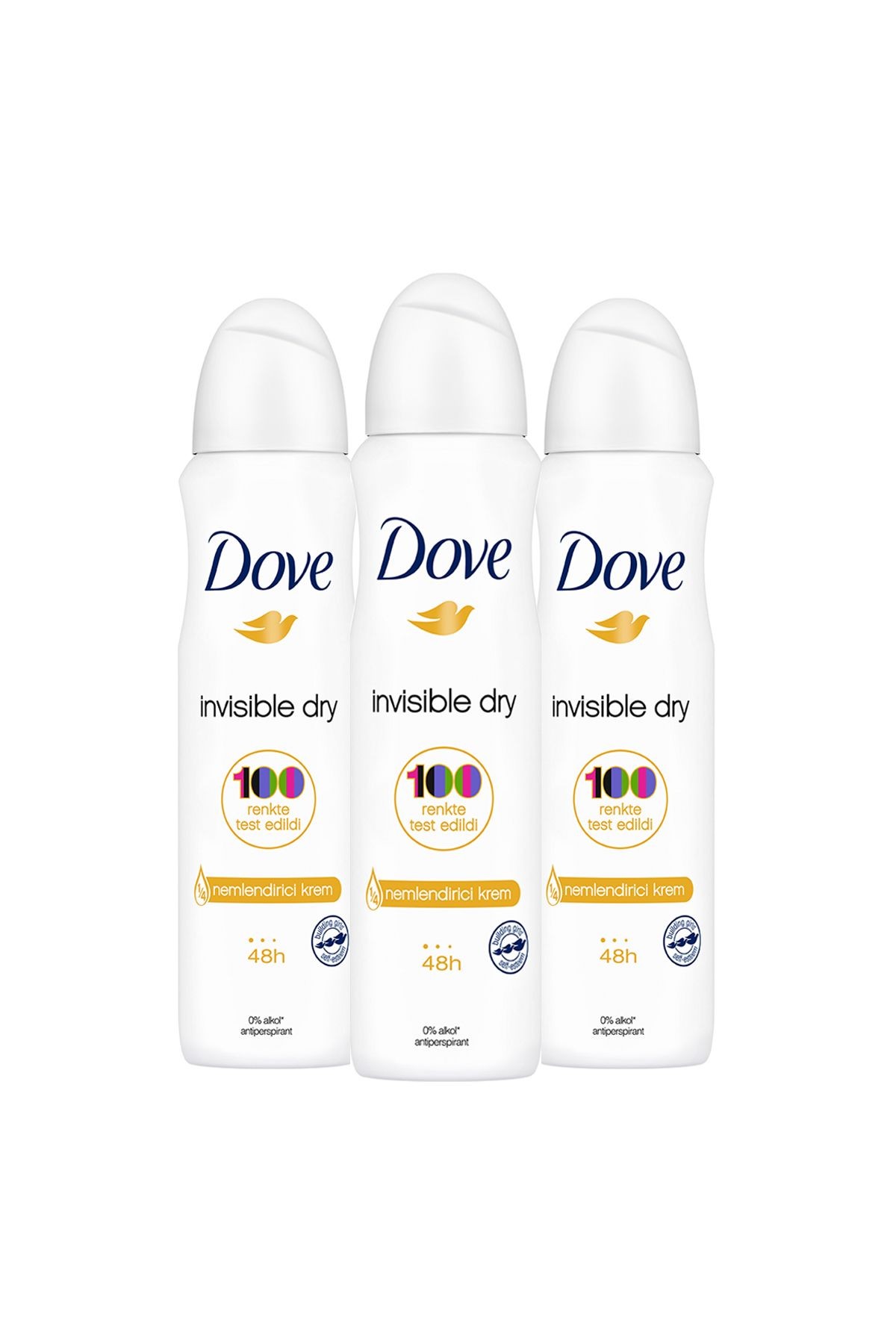 Kadın Sprey Deodorant Invisible Dry 1/4 Nemlendirici Krem Etkili 150 ml X3 Adet