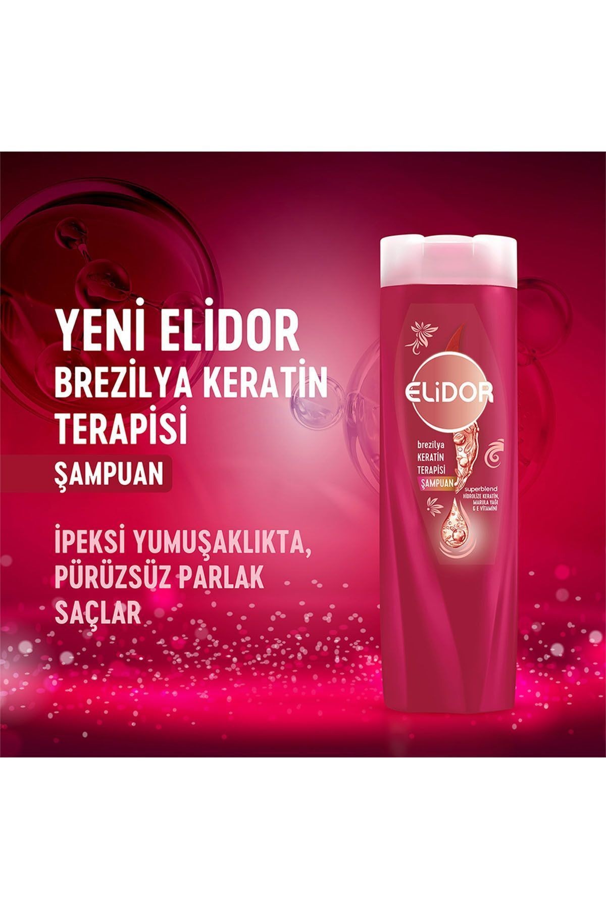 Şampuan Brezilya Keratin Terapisi Hidrolize Keratin Marula Yağı E Vitamini 400 ml X3