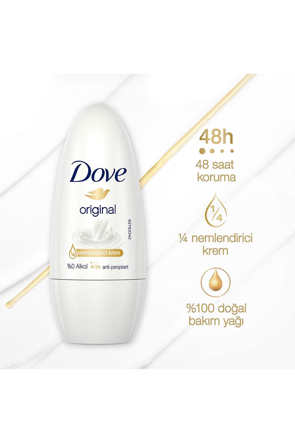 Kadın Roll On Deodorant Original 1/4 Nemlendirici Krem 50ml X2 Adet