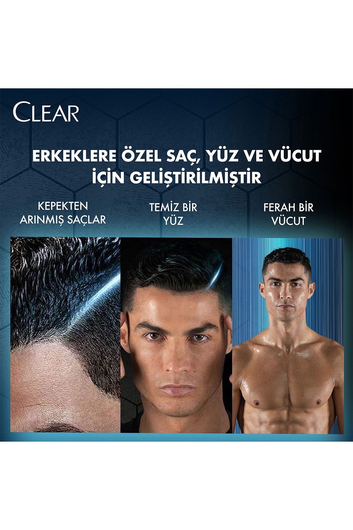 Men 3 In 1 Şampuan & Duş Jeli Arındırıcı Kömür Saç Yüz Vücut Için 350 ml X3