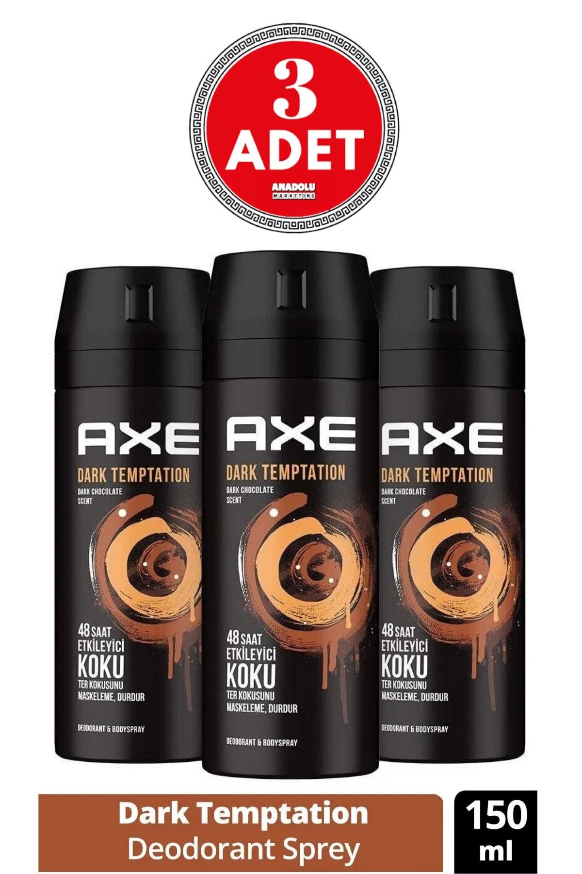 Dark Temptation Erkek Sprey Deodorant 150 Ml (3 Adet)