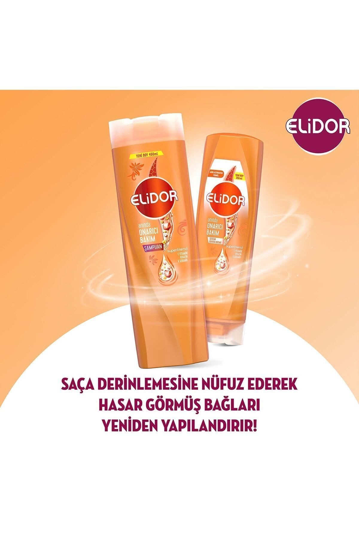 Superblend Saç Bakım Şampuanı Anında Onarıcı Bakım C Vitamini Keratin Seramid 400 ml x3 Adet