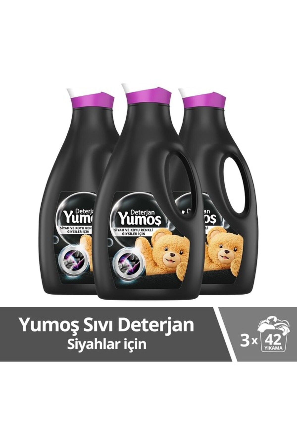 Sıvı Bakım Çamaşır Deterjanı Siyah ve Koyu Renkli Giysiler Için 2520 ml 3 Adet