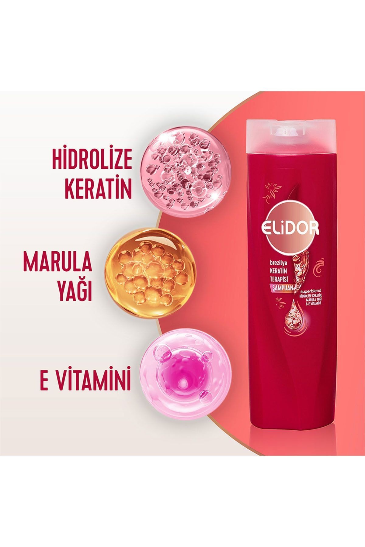 Şampuan Brezilya Keratin Terapisi Hidrolize Keratin Marula Yağı E Vitamini 400 ml X3