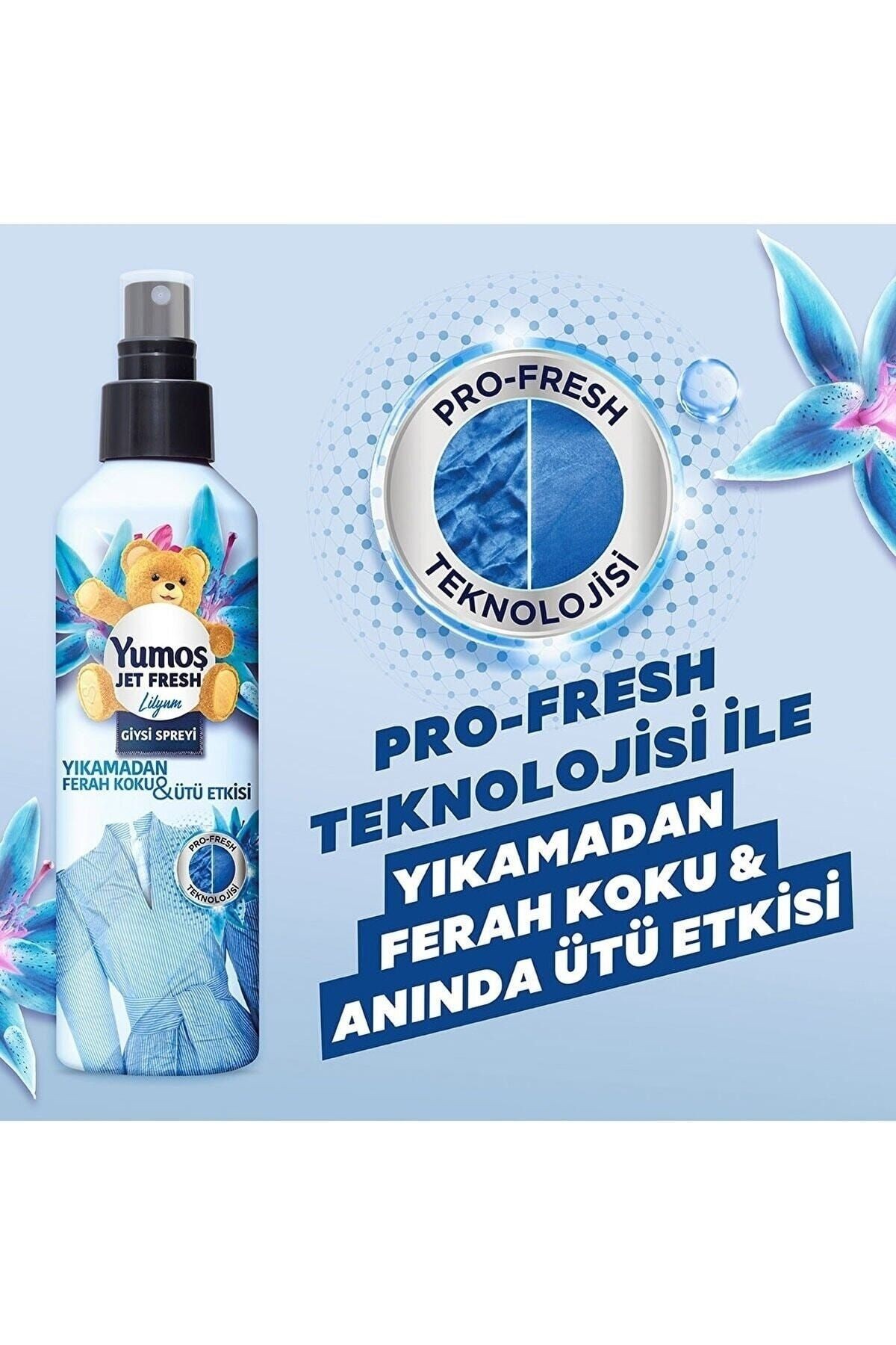 Jet Fresh Giysi Spreyi Lilyum 200 Ml 2 Adet+ Orkide 200 Ml 2 Adet