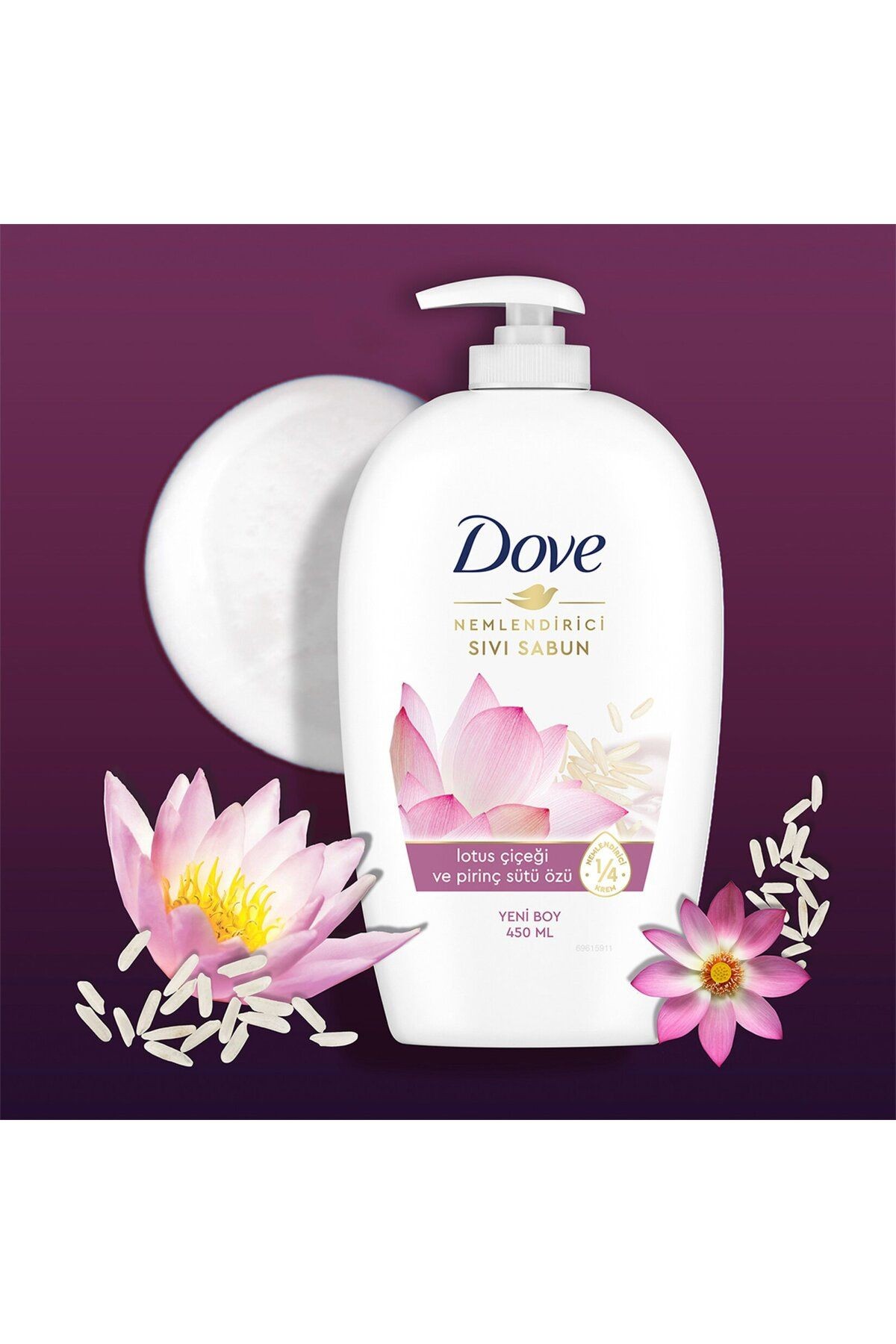 Nemlendirici Sıvı Sabun Lotus Çiçeği Ve Pirinç Sütü Özü 450 ml