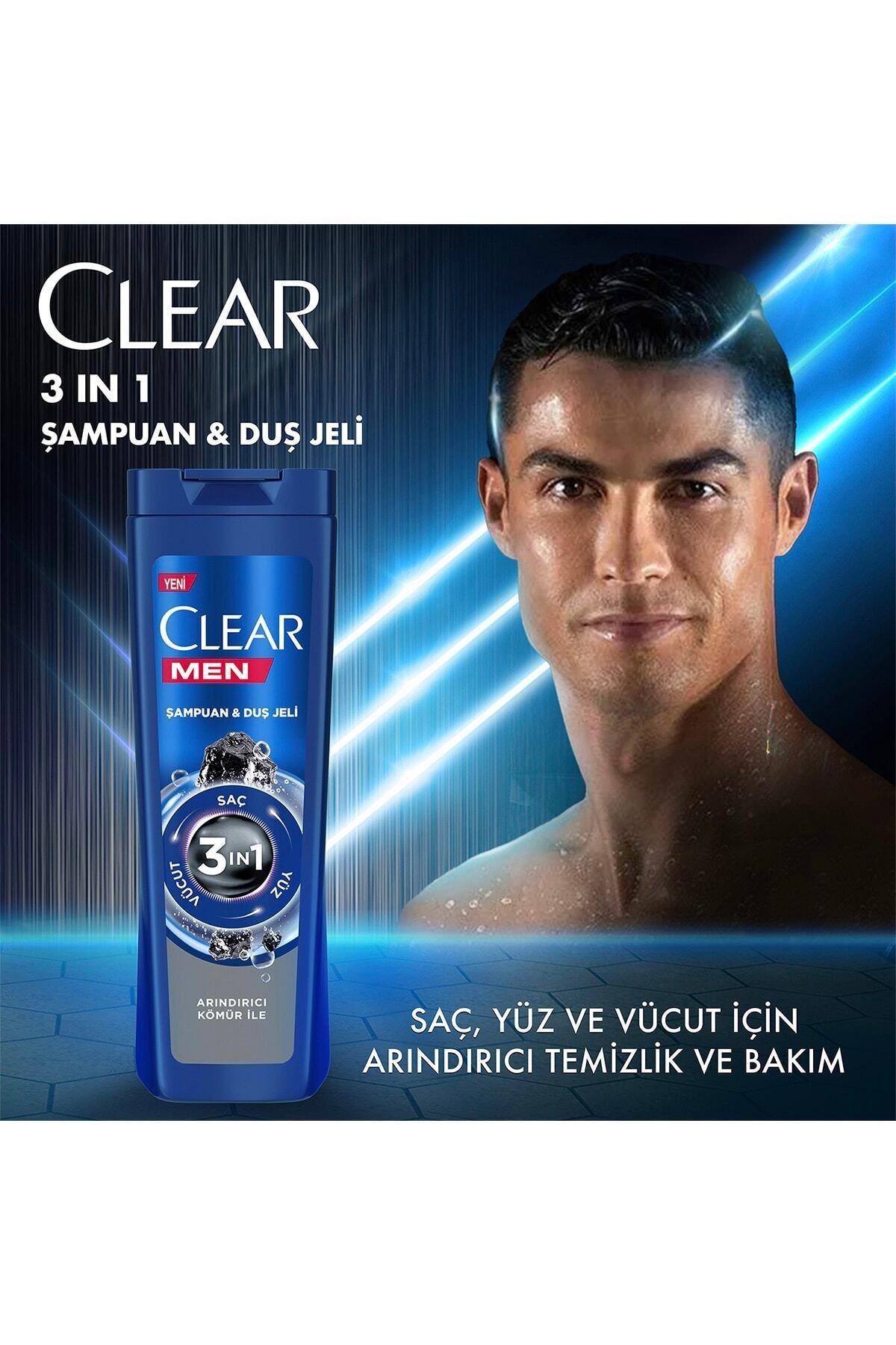 350 ml Men Şampuan 3 In 1 Kömür