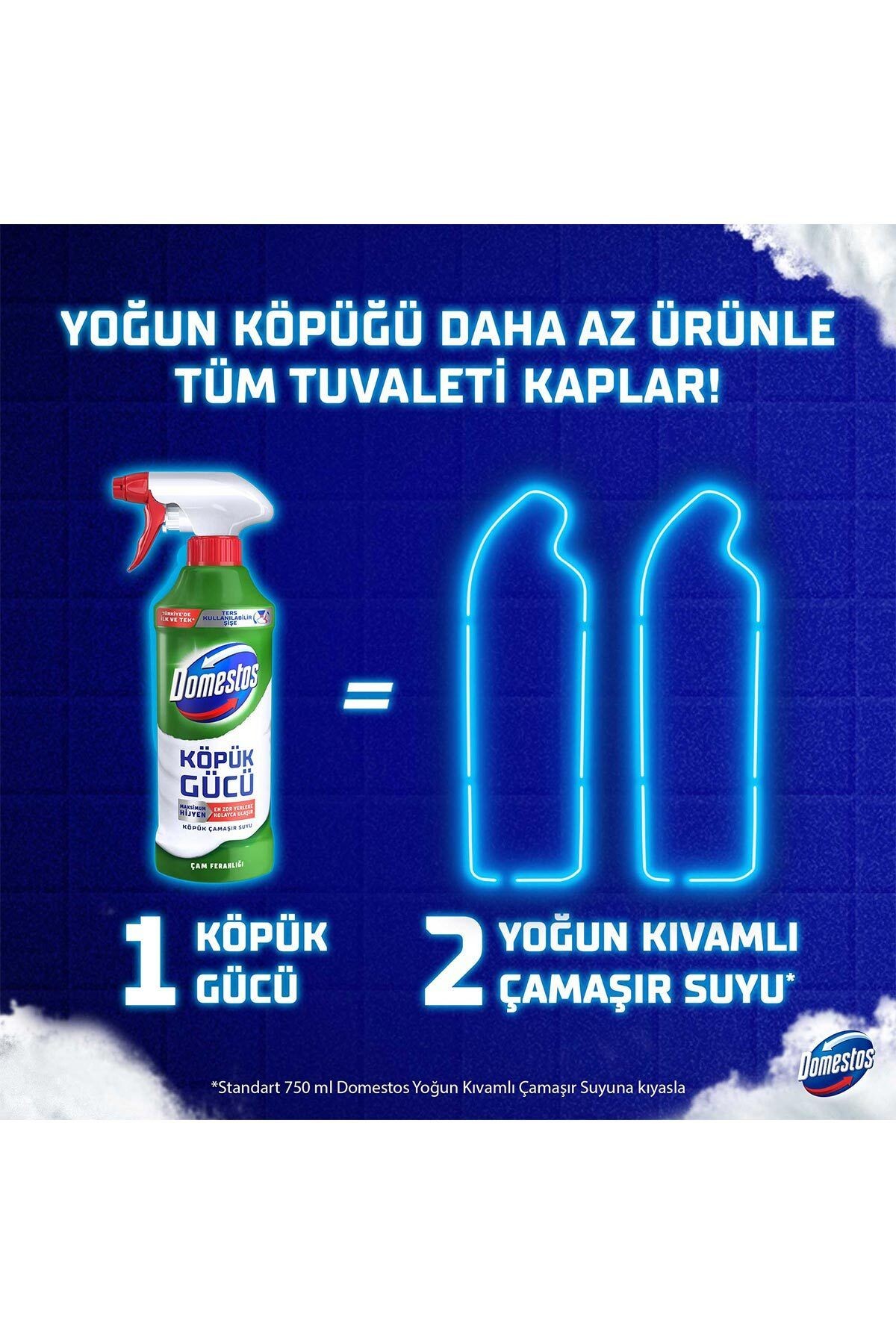 Köpük Gücü Köpük Çamaşır Suyu Çam Ferahlığı 450 ml X3