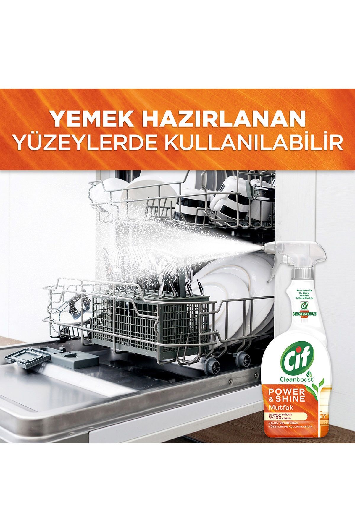 Sprey Temizleyici Power Ve Shine Mutfak Zorlu Yağları %100 Çözer 750ml 4adet