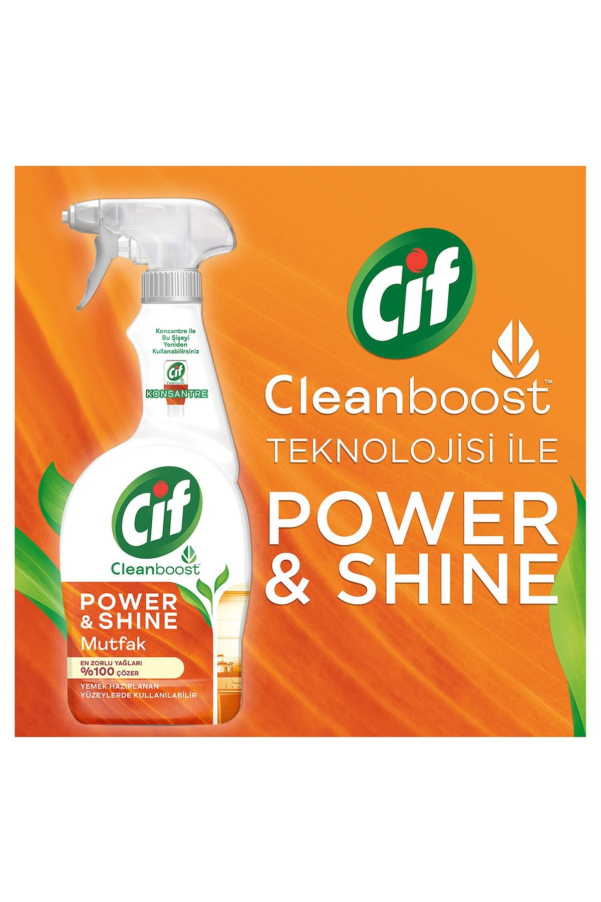 Sprey Temizleyici Power Ve Shine Mutfak Zorlu Yağları %100 Çözer 750ml 4adet