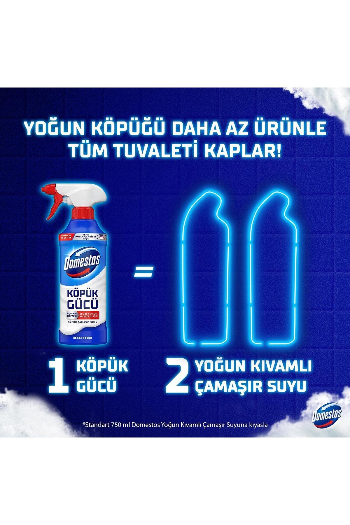 Köpük Gücü Köpük Çamaşır Suyu Beyaz Sabun 450 ml X3