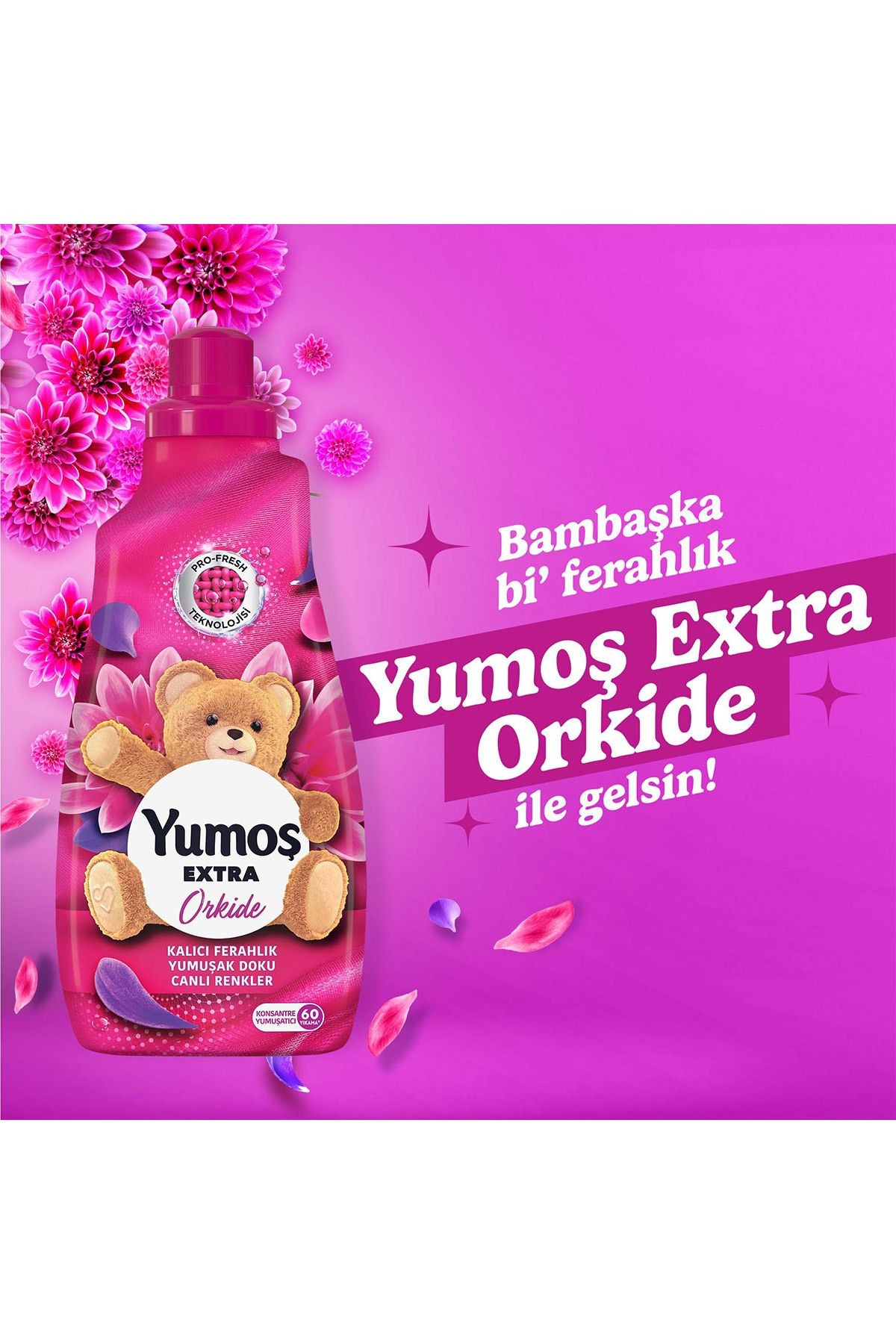 Extra Konsantre Çamaşır Yumuşatıcısı Orkide 1440 ml 60 Yıkama 2 Adet