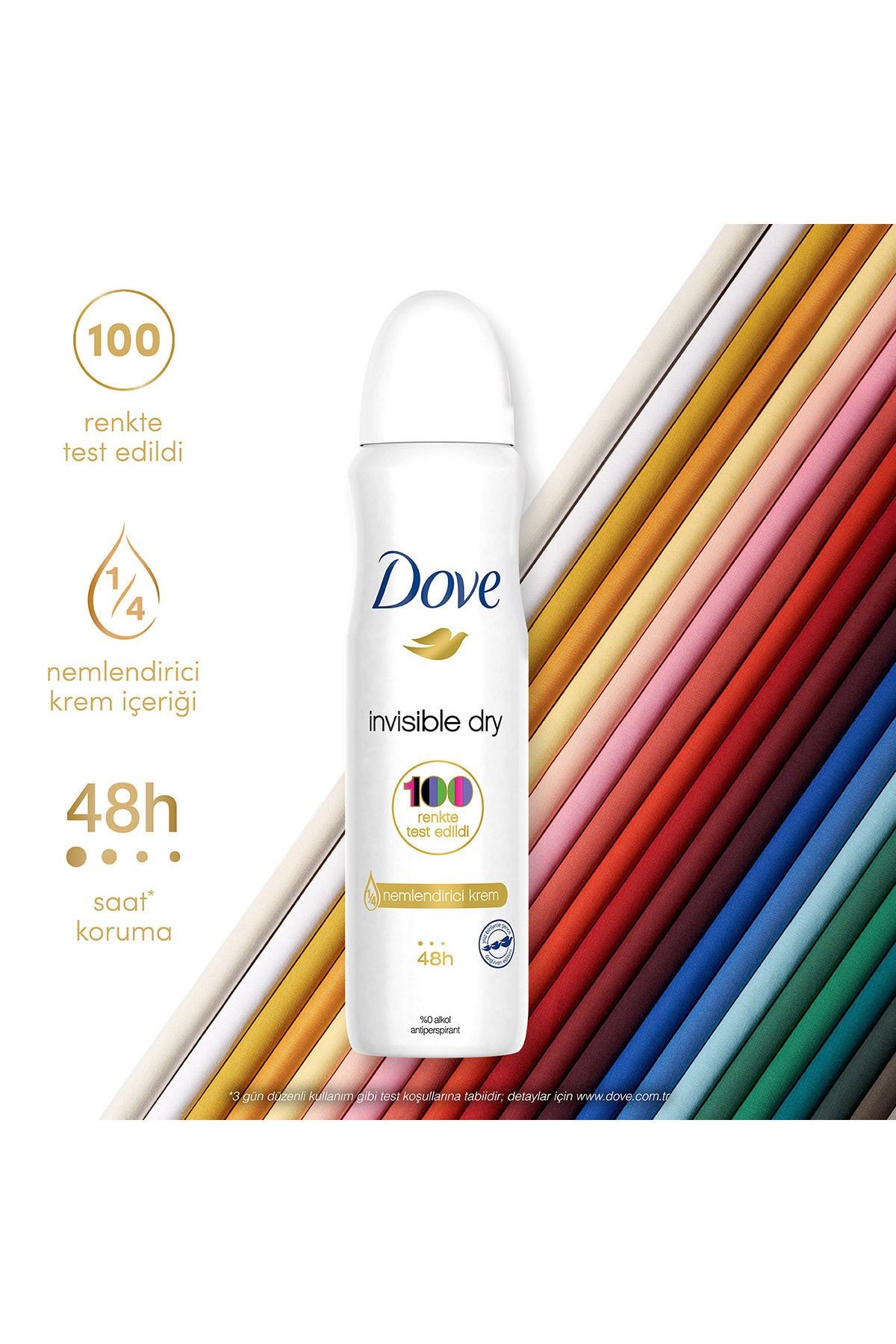 Kadın Sprey Deodorant Invisible Dry 1/4 Nemlendirici Krem Etkili 150 ml X3 Adet
