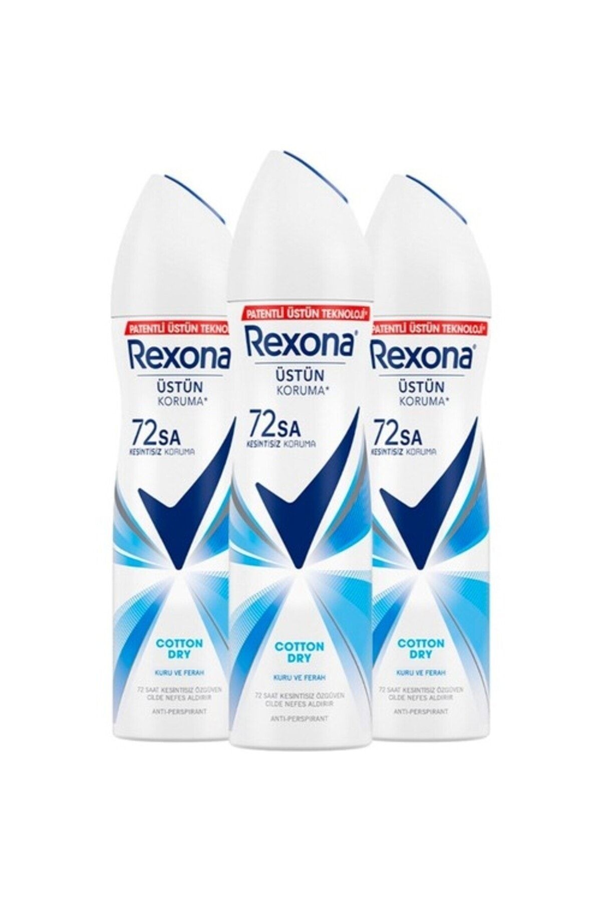 Kadın Sprey Deodorant Cotton Dry 72 Saat Kesintisiz Üstün Koruma 150 ml X3