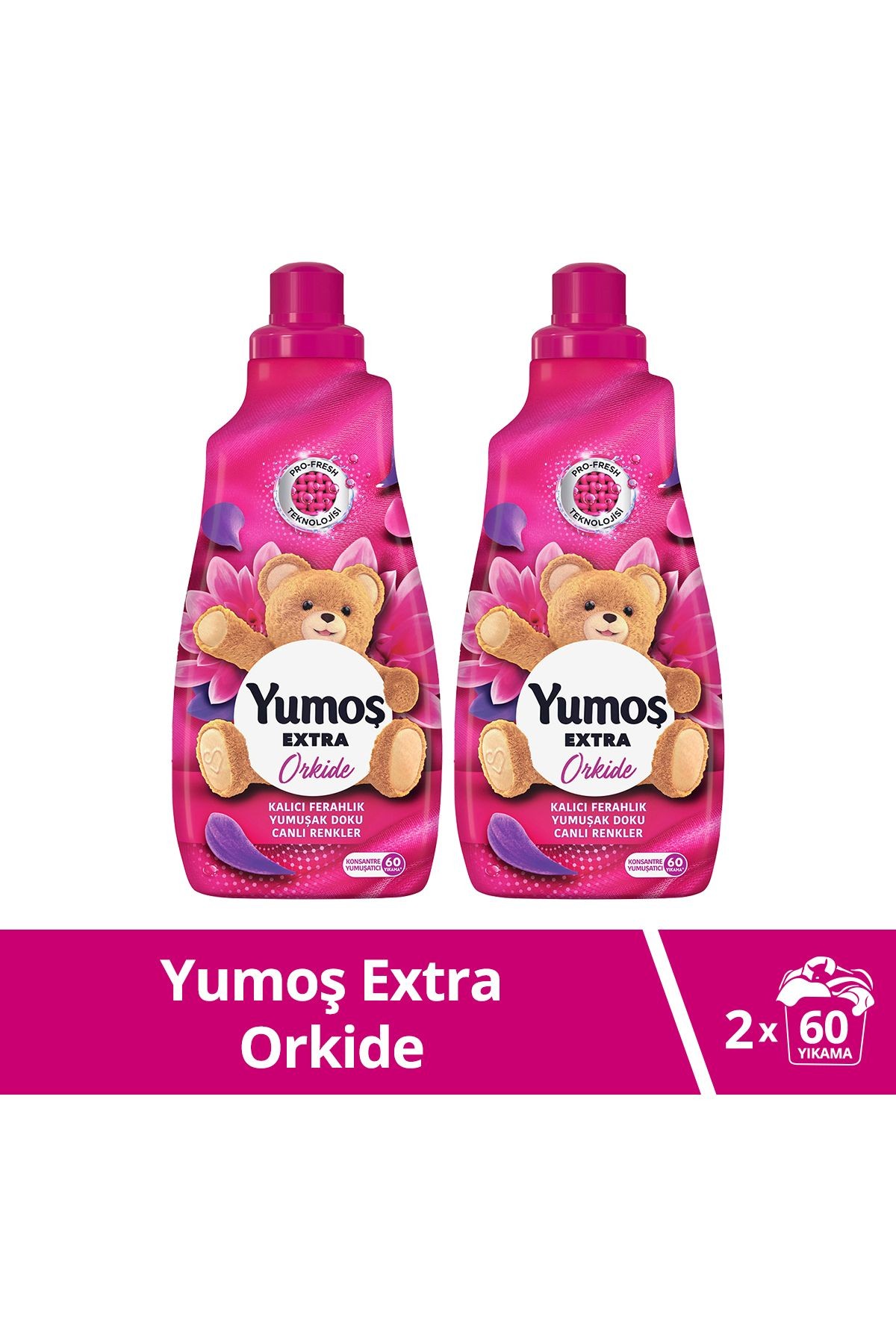 Extra Konsantre Çamaşır Yumuşatıcısı Orkide 1440 ml 60 Yıkama 2 Adet