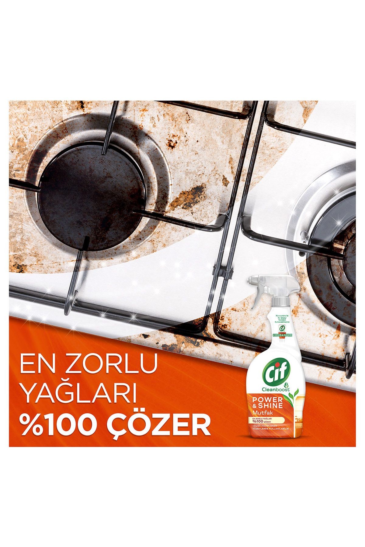 Sprey Temizleyici Power Ve Shine Mutfak Zorlu Yağları %100 Çözer 750ml 4adet