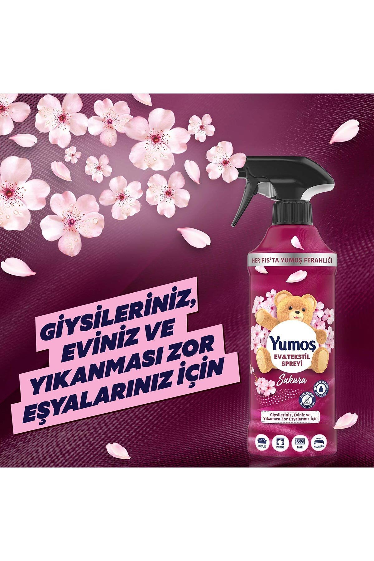 Ev Vetekstil Spreyi Orkide 450 ml X1 Lilyum 450 ml X1 Sakura 450 ml X1