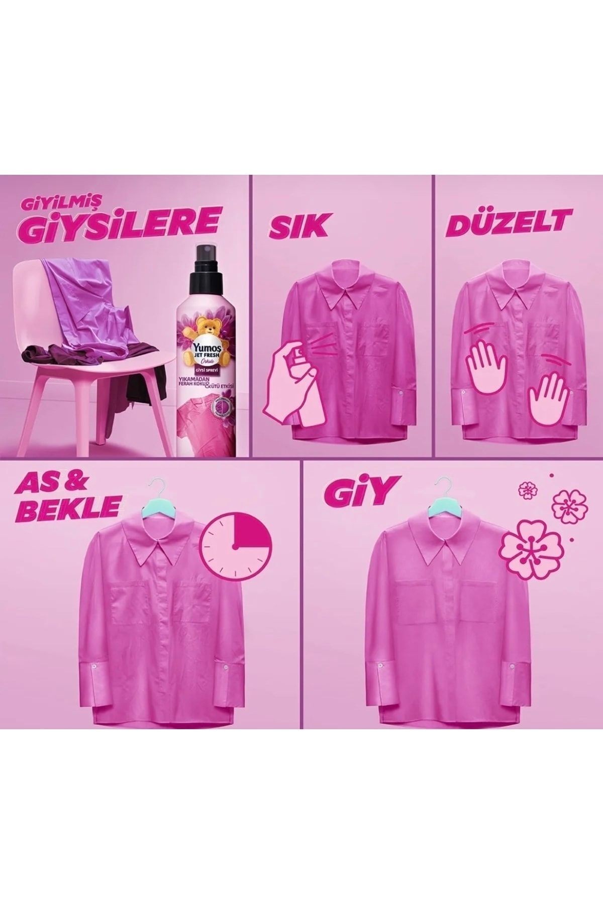 Giysi Spreyi Jet Fresh 200 Ml Orkide X4