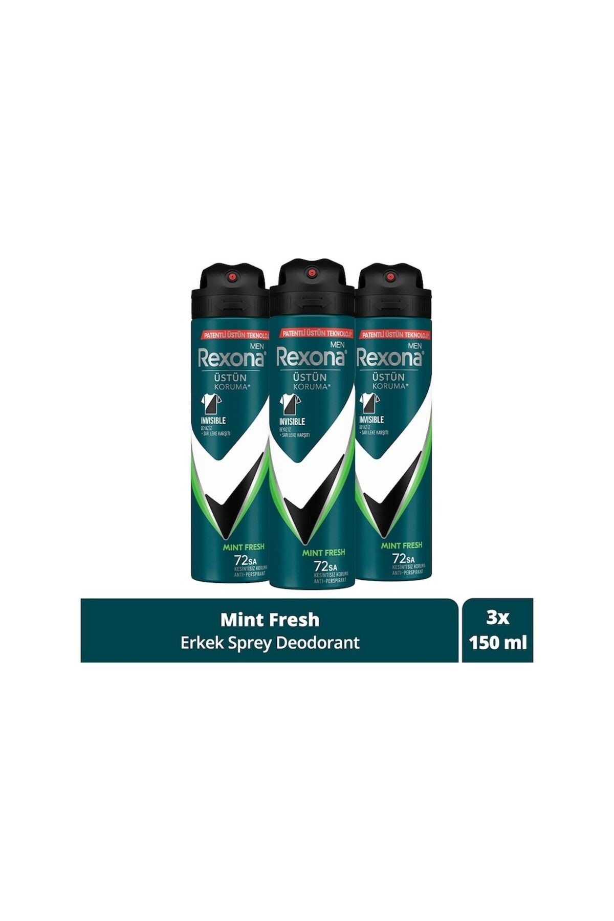 Men Mint Fresh Erkek Sprey Deodorant 3 x 150 ML
