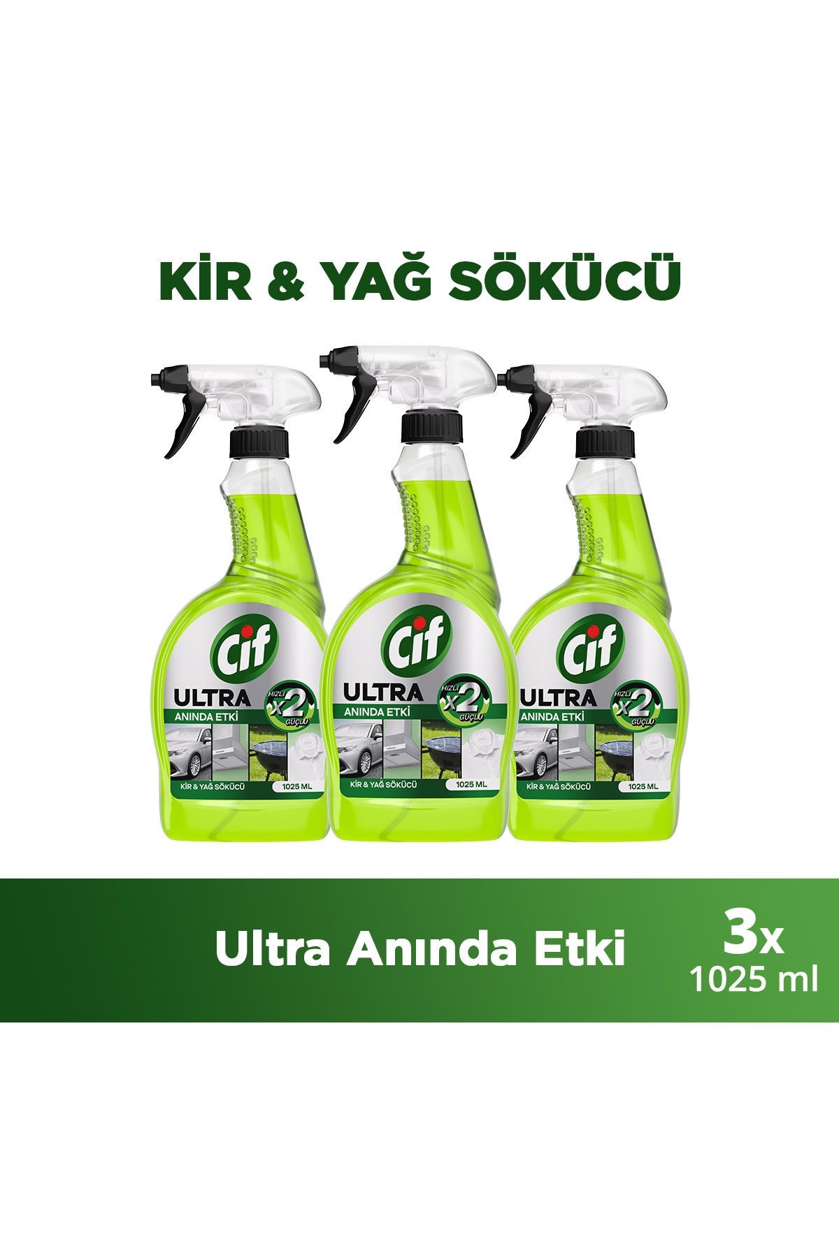 Ultra Anında Etki Kir Ve Yağ Çözücü 1025 ml X3