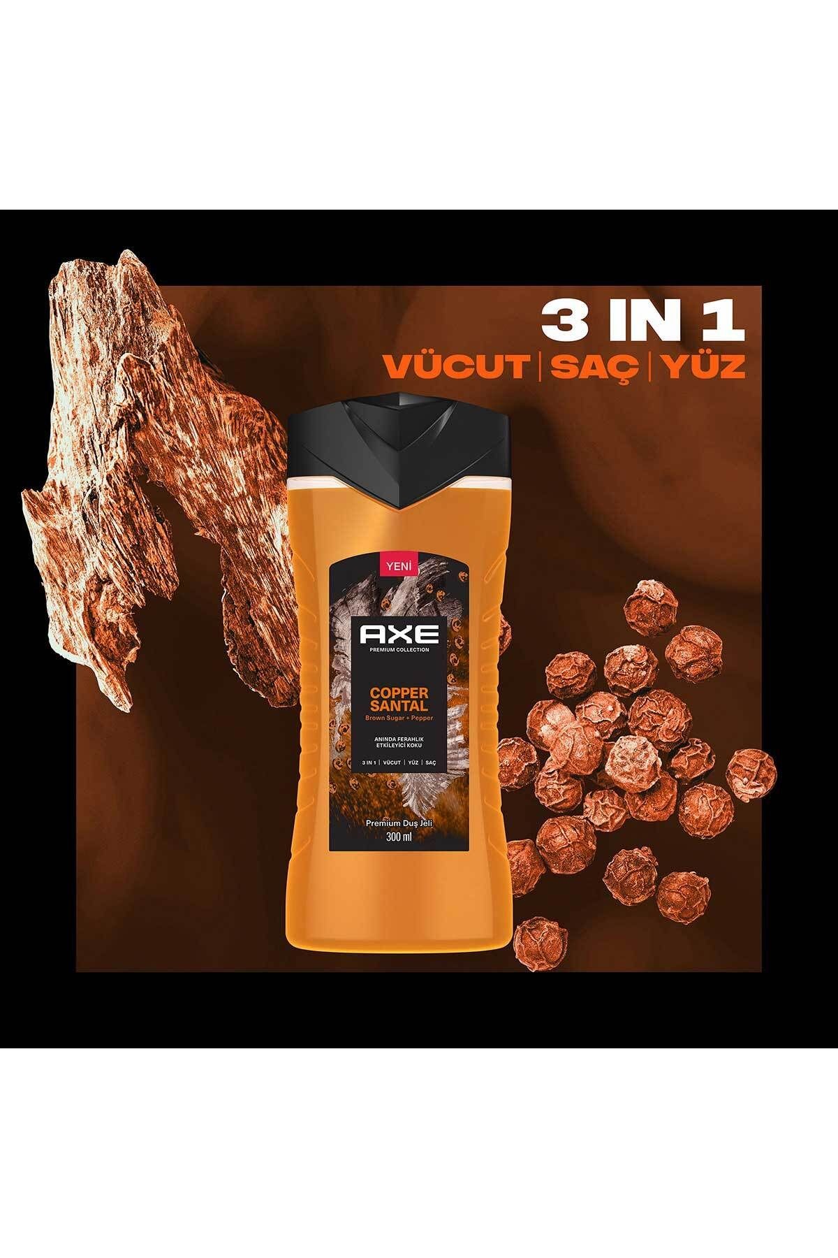 Premium Collection Duş Jeli Copper Santal 3 In 1 Vücut Saç Yüz 300 ml X2