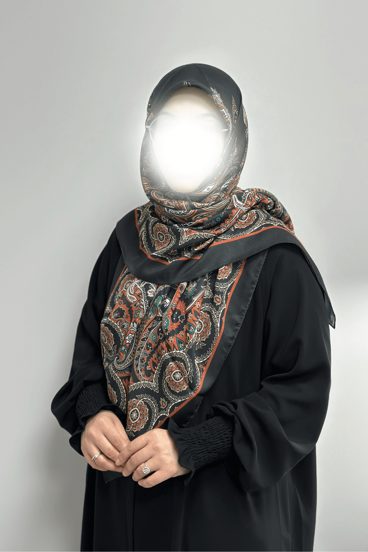 120x120 Büyük Boy Eşarp Desenli Pamuklu