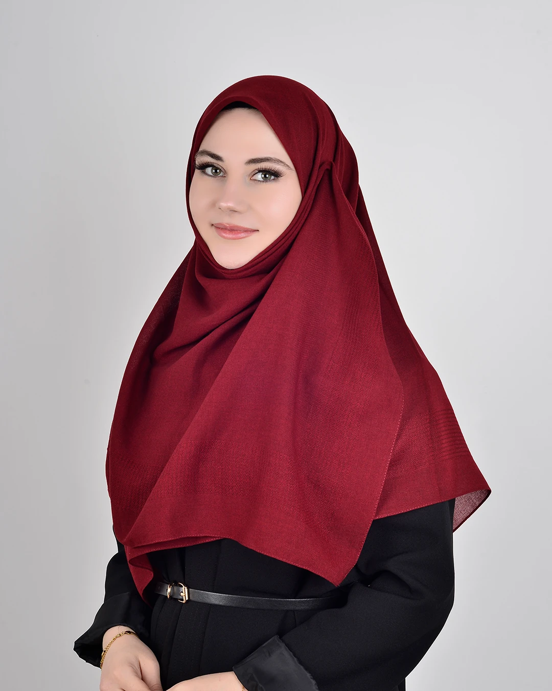 120x120 Büyük Boy Eşarp – Düz Renk Pamuklu - Duru Bordo