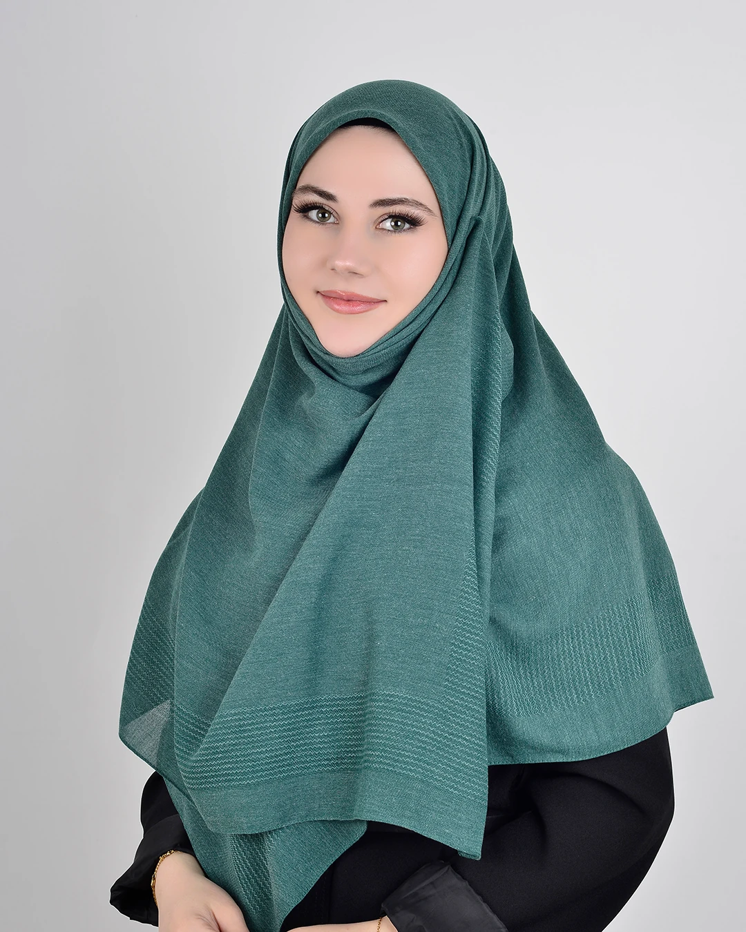 120x120 Büyük Boy Eşarp – Düz Renk Pamuklu - Duru Zümrüt