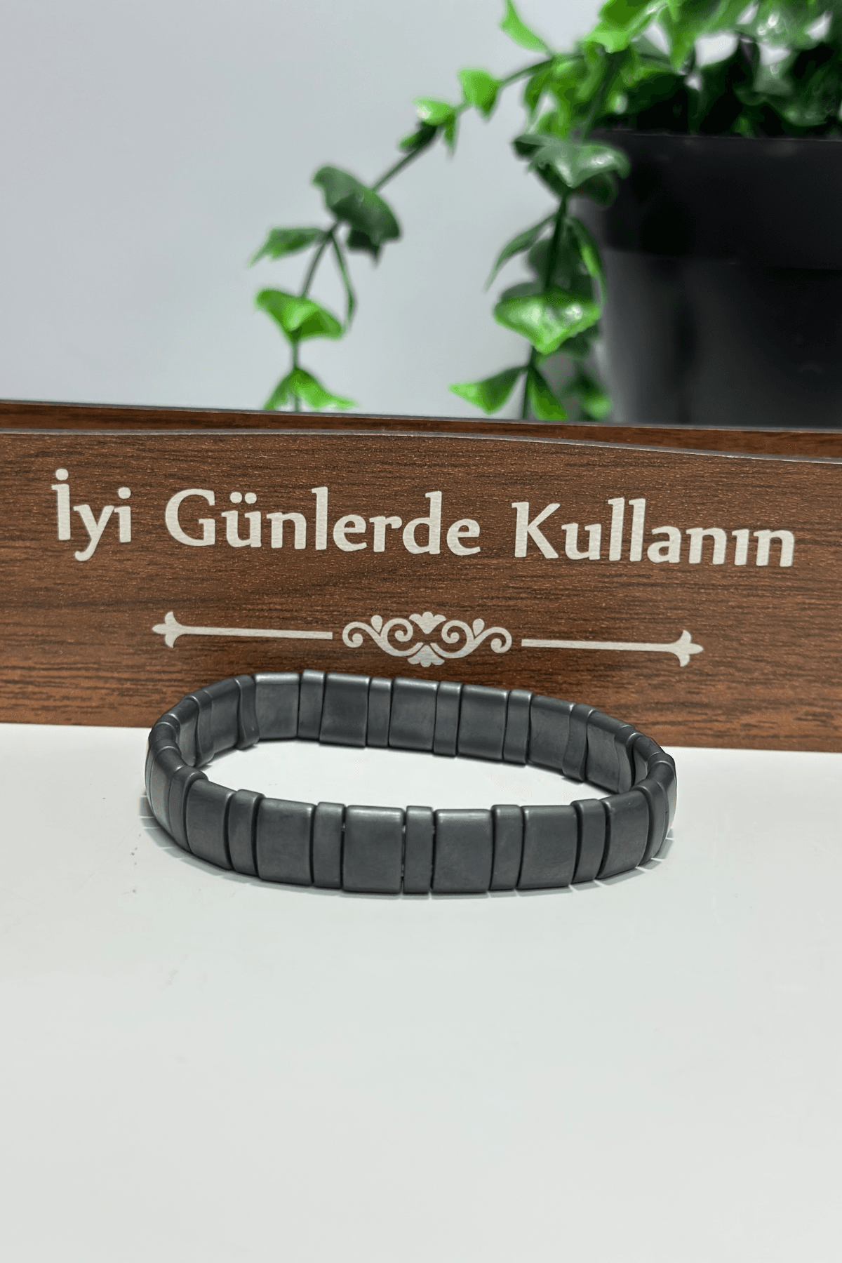 Hematit Doğal Taş Bileklik – FlexBand Mat Model | Günlük Kullanıma Uygun