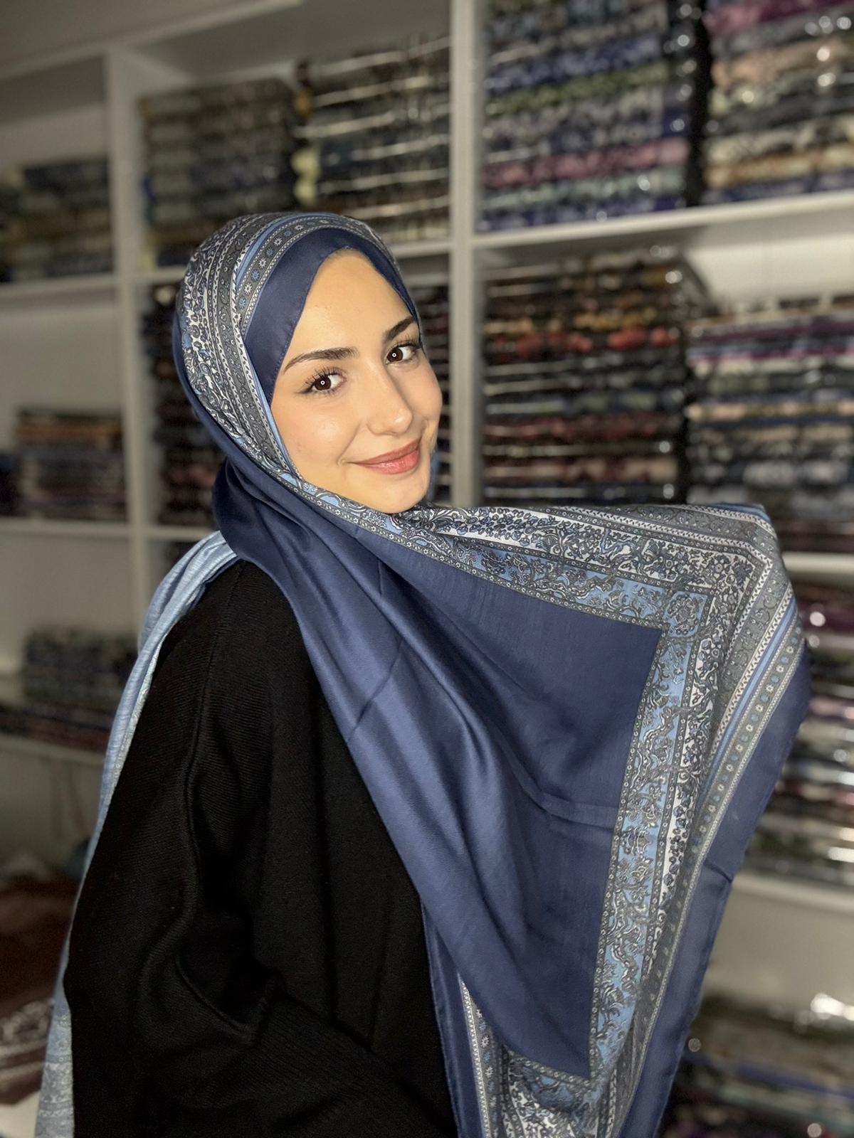 Bohem Pamuk Şal - Bohem Deniz Mavisi