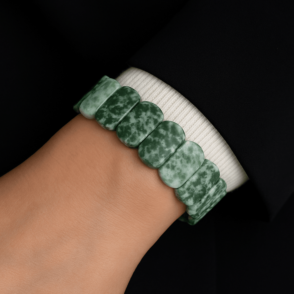 Rolex Serisi Doğal Jasper Taşı Bileklik - Orman Esintisi
